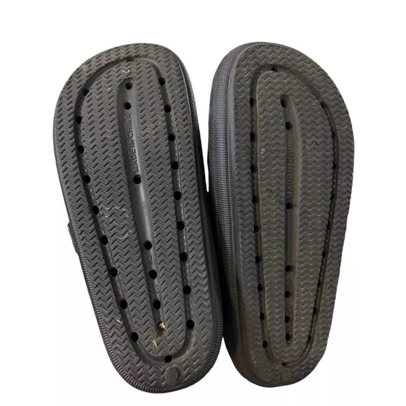 Mudd Girls Black Slip On Sandles Size 2 Open Round Toe Plain Basic Summer Beach - Picture 5 of 6